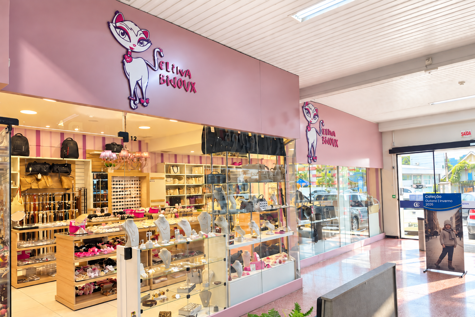Fachada da loja Felina Bijoux no CIC Blumenau